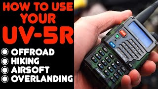 How To Program The Baofeng UV5R For OffRoading Hiking Airsoft Using The Keypad [upl. by Anahsor]