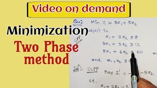 Two phase method minimization  Solution of LPP [upl. by Mcintyre]