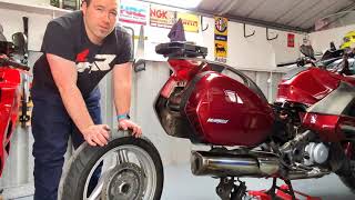 Honda Deauville NT700v Rear Wheel Removal [upl. by Aleda]