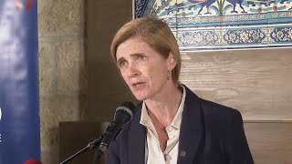 USAIDs Samantha Power on deadly attack on Palestinians trying to get aid in Gaza City [upl. by Henley]