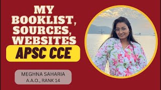 APSC CCE Booklist📚  Secret Source helpful for ADRE  Meghna Saharia Assistant Accounts Officer [upl. by Demah]