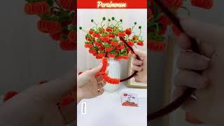 💥BEST IDEAS💥 Pipe Cleaner Crafts Persimmon💥 diy crepepaperflower diyflowers handmade flowers [upl. by Alexandre311]