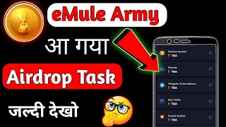 eMule Army Airdrop Task  eMule Army Airdrop Listing Date 📅  eMule Army Daily Combo Card [upl. by Adne]