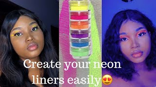 Easy DIY NEON LINERS TUTORIAL Create your Neon Liner OLANSPEARL [upl. by Ofelia654]