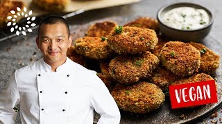 Gemüse Nuggets mit GurkenDip Rezept  Vegan [upl. by Herzig]