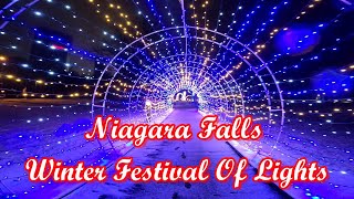 Niagara Falls Christmas Lights  Winter Festival Of Lights Tour With Xmas Music [upl. by Yelyr]