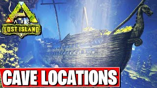 ARK SURVIVAL LOST ISLAND CAVE LOCATIONS AND HIDDEN BASE LOCATIONS [upl. by Ennahgiel49]