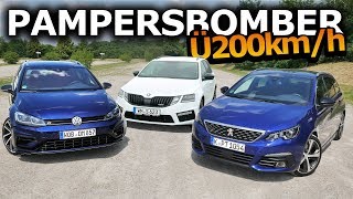 Golf R Variant vs Skoda Octavia RS vs Peugeot 308  Welcher ist der richtige Kombi für dich [upl. by Eidarb]