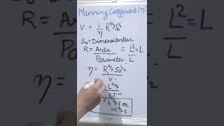 Dimension of Manning coefficientWhat is Mannings roughness coefficient hydrologyvideos [upl. by Lletnahs933]