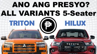 Ano ang presyo ng 2024 Mitsubishi Triton et al 🚗 ₱🚙 2024 Toyota Hilux GR Sports Conquest etc [upl. by Cuthburt735]