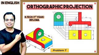 Orthographic ProjectionProblem 7 [upl. by Atteuqram654]