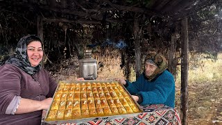 Making Traditional Turkish Baklava with Grandma Roza Rural Life Azerbaijan [upl. by Philoo]