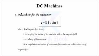 Induced EMF in a Conductor Formula  DC Machines  Rough Book [upl. by Lihas]