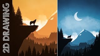 How to EASILY Draw 2D Landscapes in Photoshop ep 01 [upl. by Nacim]