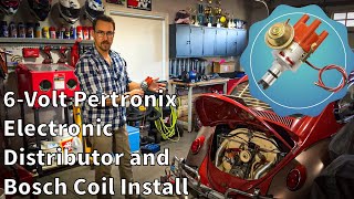 6Volt Pertronix Electronic Ignition Distributor amp Bosch Coil Replacement on AirCooled VW Beetle [upl. by Bastian476]