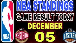 NBA STANDING  DEC 05 2024  GAME RESULT  GAME SCHEDULES [upl. by Terryl]