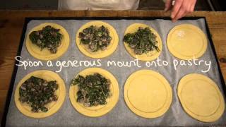 Spinach and Chestnut Mushroom Pastry Tarts [upl. by Adlez]