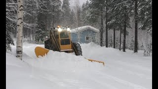 Snow Plowing with my Volvo Tractor Snow in Lappland [upl. by Eleanor183]