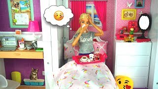 Barbie Sick Day Morning Routine in Dream House  Fun Toys for Kids [upl. by Ayidah724]