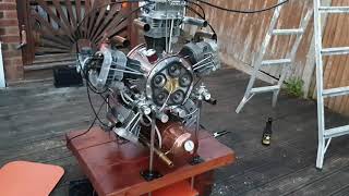 Radial engine home made 5 cylinders 22 litre [upl. by Ahsenid]