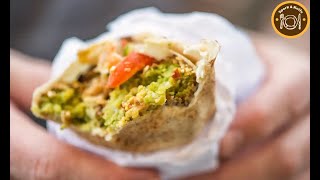 Making of Falafel Wrap  Saudi Arabia  Falafel Sandwich  Spork amp Knife [upl. by Niwroc]