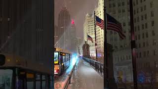 Chicago 🇺🇸♥️❄️ a winter wonderland night 🥰❄️ shortvideo youtubeshortsviralvideo [upl. by Ecinad]