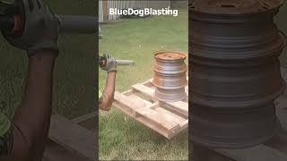 Silent Abrasive Blast Video  Rusty Wheel Cleaning [upl. by Vadnee391]