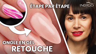 Comment réaliser remplissage ongle en gel décollement  retouche gel  Indigo Nails Français [upl. by Odo]