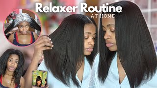 How I Relax My Hair At Home My At Home Relaxer Routine 2023 [upl. by Danas]