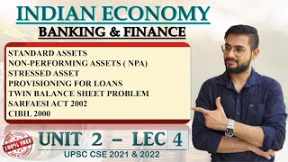 UNIT 2 LEC 4  NPA STRESSED ASSET WRITE OFF PROVISIONING SUBSTANDARD ASSET  INDIAN ECONOMY [upl. by Suolhcin782]