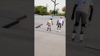 Father🛼son skating practice⛸️skater stunt skating skate dropin dropout shortsfeed shorts 1k [upl. by Onimod994]