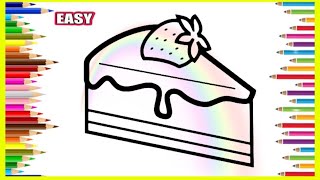 How to draw a picture of a cake for children  Como fazer um desenho de um bolo para crianças 🍰🌈🎨 [upl. by Suoicerp211]