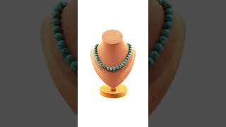 Collier perle Turquoise dAfrique du Sud 8 mm chaine en acier inoxydable [upl. by Nednil]