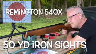 50 yd Iron sights challenge 1974 Remington 540X using Geco Rifle [upl. by Banquer]