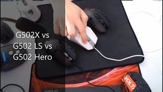 Logitech G502X vs G502 Hero vs G502 lightspeed  click test [upl. by Ennasor299]