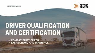 Driver Qualification and Certification Compatibility Check [upl. by Earley]