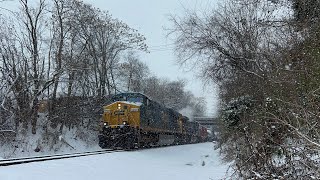 CSX ES40DC 5293 w Weak K5LA Leads Manifest M54213 on 11524 [upl. by Aissak]