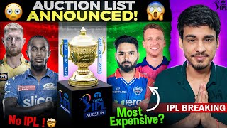 IPL 2025 Auction  Mega Auction List Announced 🔥  Date  Time  Venue  Players Details [upl. by Atnauqahs]