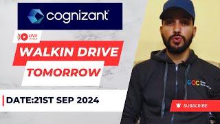 Cognizant Walkin Drive For Freshers  Date21st September 2024  Free 2 Way Transport  5 Days Work [upl. by Benedetta]