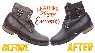 How to Clean Condition and Remove DEEP Scuffs From Leather Boots  Leather Honey Saves You Money [upl. by Slosberg365]