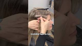 How Does Invisible Tape Hair Extensions Looks Like After Installing hairtutorials invisibletape [upl. by Amrak]