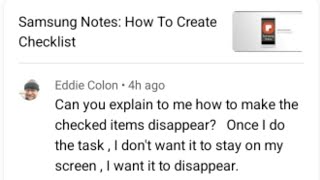 QampA How to Removed Checked ItemsSamsung Notes [upl. by Ycnuahc]