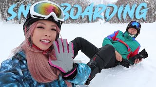 Our First Time Snowboarding ft Japanese BBQ Mukbang [upl. by Chelsae994]