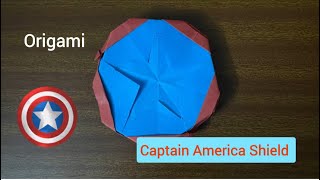 Origami Captain America Shield  How to fold  Easy paper Captain America Shield [upl. by Hazmah817]