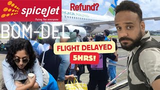 Mumbai Airport to Delhi Airport  Spicejet Flight Experience  Flight Delayed refund [upl. by Floro113]