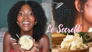 COMMENT avoir des CHEVEUX BOUCLÉS HYDRATÉS et LONGS pendant 7 JOURS grâce au BEURRE DE KARITÉ🥰🚿 [upl. by Iznil]