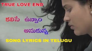 కలిసే ఉన్నాం అనుకున్న సాంగ్ లిరిక్స్ True Love End song lyrics in Telugu [upl. by Attener]