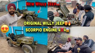 ORIGINAL WILLY JEEP😍  SCORPIO TURBO 4❌4 ENGINE😱  MOGA JEEP MARKET😍  Prabh Buttar🔥 [upl. by Phiona657]