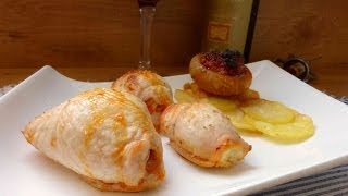 Pechuga rellena de sobrasada con miel piñones y camembert [upl. by Enirrok]