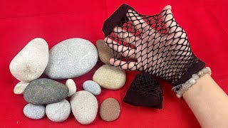 Look What I Did With Fishnet Socks and Pebbles Recycling Ideas [upl. by Letty]